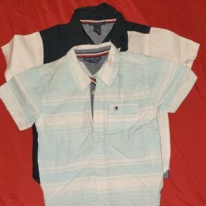 Tommy Hilfiger Kids' Blue and White Striped Shirt